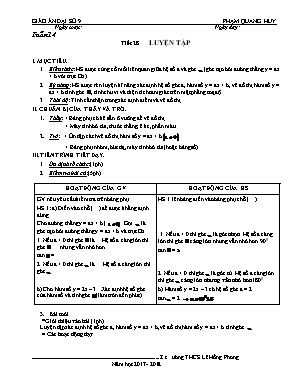 Giáo án Đại số Lớp 9 - Tiết 28 Luyện tập - Năm học 2017-2018 - Phạm Quang Huy